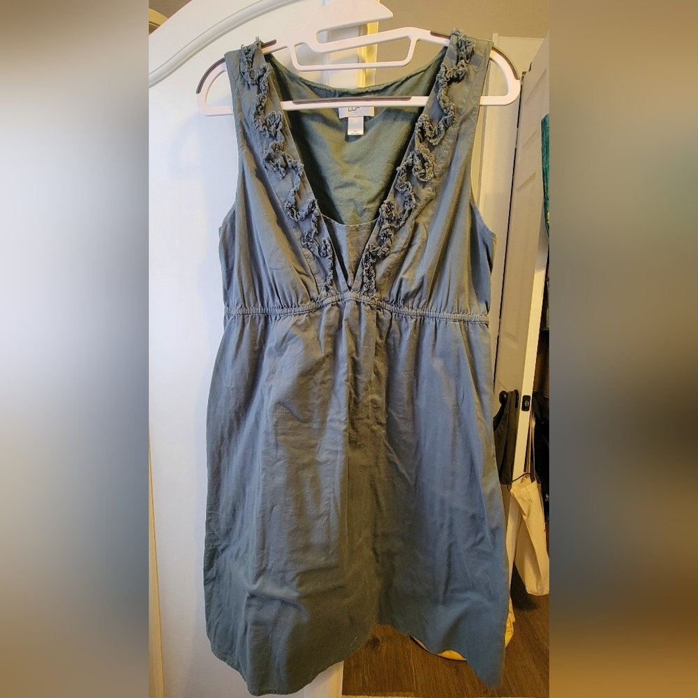 LOFT Green Sleeveless Dress